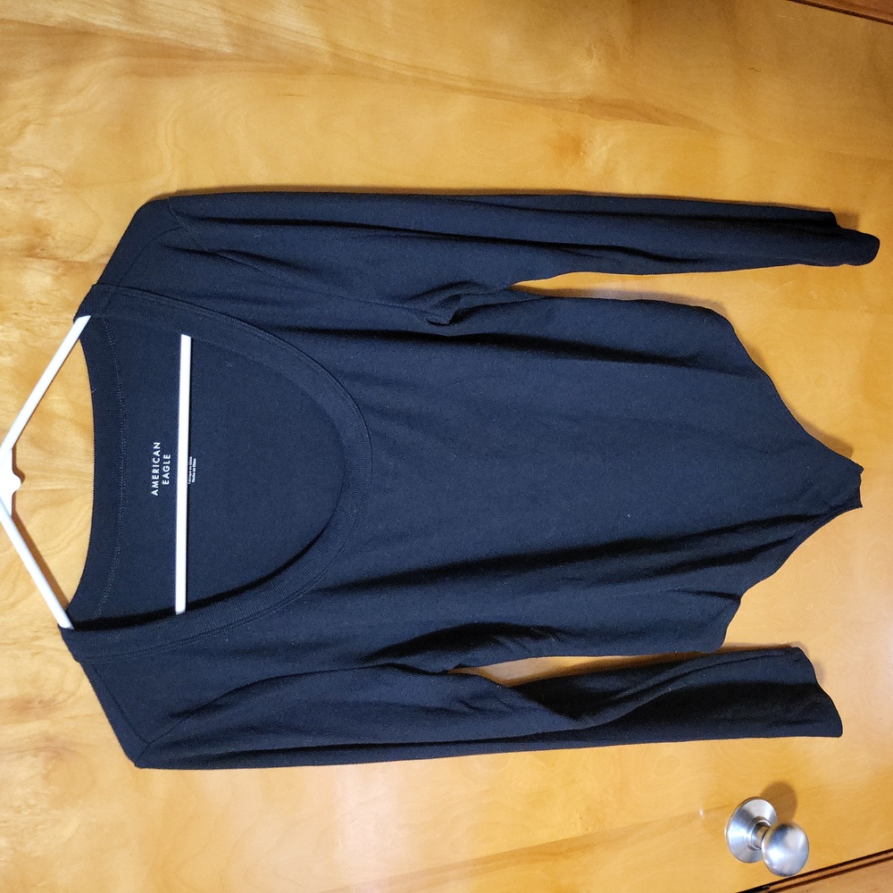 American Eagle Long Sleeve Bodysuit XL Black